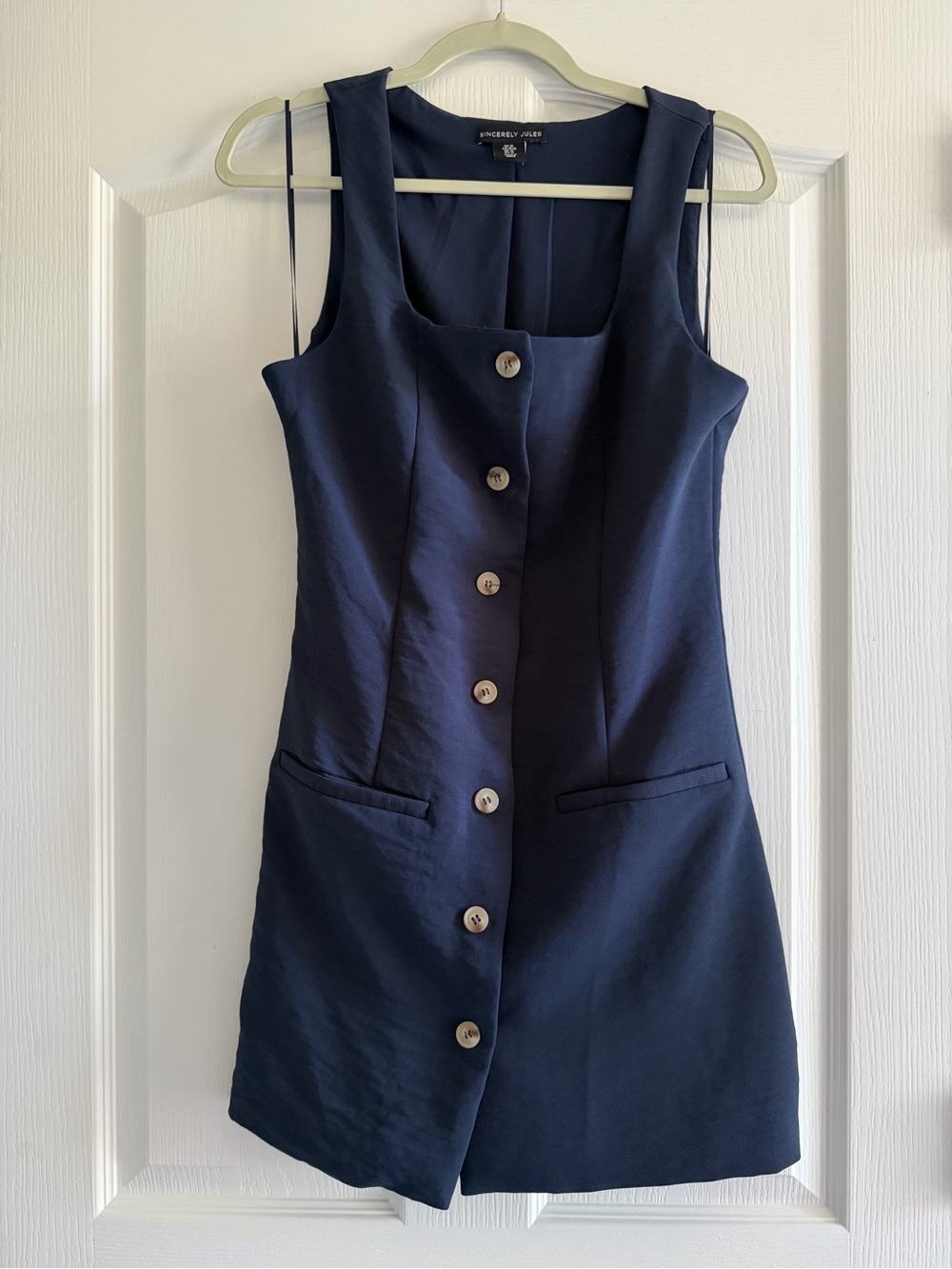 Sincerely Jules Navy Button-Front Mini Dress - Picture 1 of 3